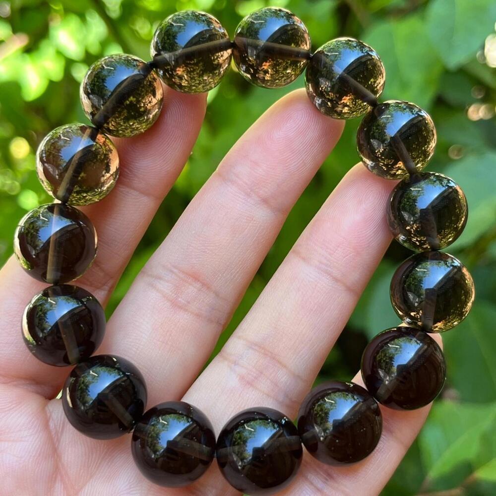 14mm stretchable ice obsidian bracelet